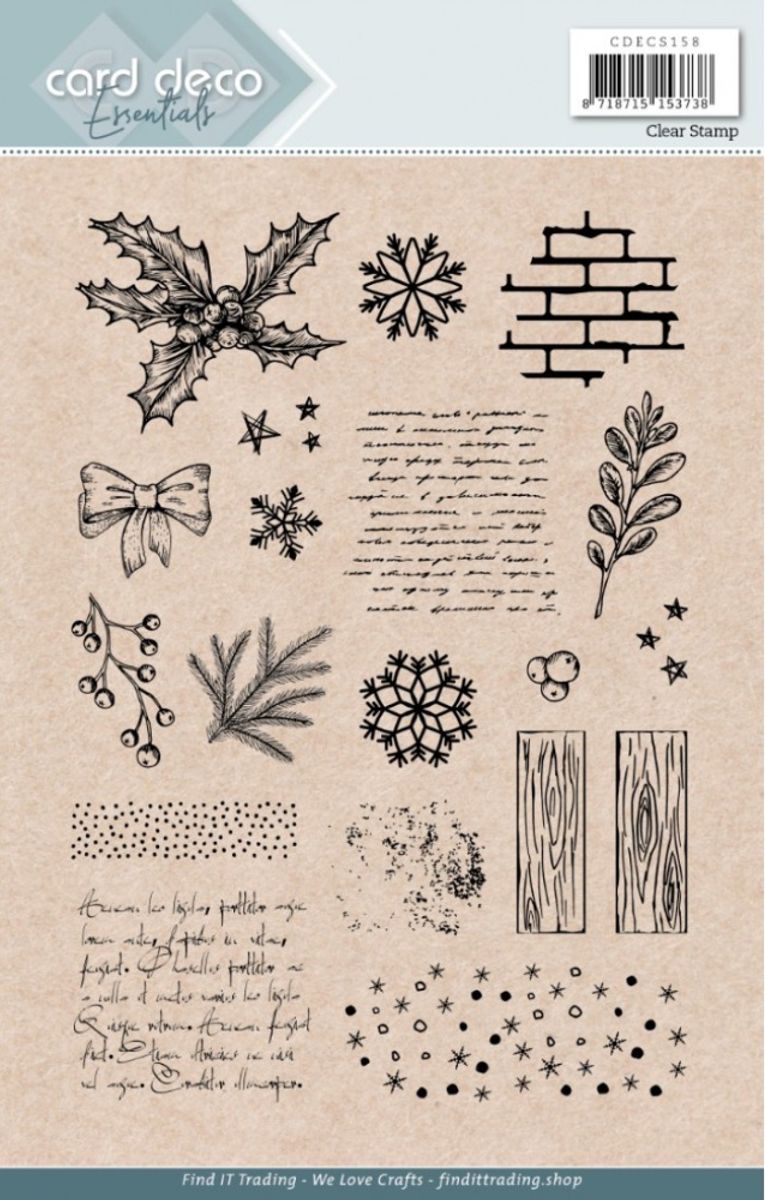 Card Deco Essentials - Backgrounds A5 Stempel - Jul & Vinter